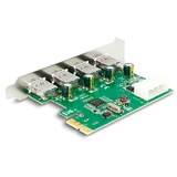 DeLOCK Scheda PCIe x1 a 4x USB Tipo-A esterno 5 Gbit/s, Controller USB 