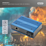 Digitus Convertitore di media Gigabit industriale RJ45, SC 20 km, Media Converter 