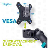Digitus Supporto per monitor design doppio, 2x 35", 2x 10 kg, Base per monitor Nero