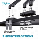 Digitus Supporto per monitor design doppio, 2x 35", 2x 10 kg, Base per monitor Nero