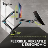 Digitus Supporto per monitor design doppio, 2x 35", 2x 10 kg, Base per monitor Nero