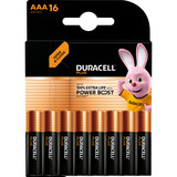 Duracell Plus Batteria monouso Mini Stilo AAA Alcalino Batteria monouso, Mini Stilo AAA, Alcalino, 1,5 V, 16 pz, Nero, Oro