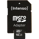 Intenso 3424470 memoria flash 16 GB MicroSD UHS-I Classe 10, Scheda di memoria Nero, 16 GB, MicroSD, Classe 10, UHS-I, Class 1 (U1), Resistente agli urti, A prova di temperatura, Impermeabile, A prova di raggi X