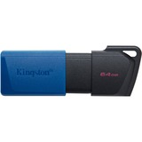 Kingston DataTraveler Exodia M unità flash USB 64 GB USB tipo A 3.2 Gen 1 (3.1 Gen 1) Nero, Blu blu/Nero, 64 GB, USB tipo A, 3.2 Gen 1 (3.1 Gen 1), Lamina di scorrimento, 10 g, Nero, Blu