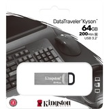 Kingston DataTraveler Kyson unità flash USB 64 GB USB tipo A 3.2 Gen 1 (3.1 Gen 1) Argento argento, 64 GB, USB tipo A, 3.2 Gen 1 (3.1 Gen 1), 200 MB/s, Senza coperchio, Argento