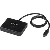 Lindy 43329 hub di interfaccia USB 3.2 Gen 1 (3.1 Gen 1) Type-C 5000 Mbit/s Nero Nero, USB 3.2 Gen 1 (3.1 Gen 1) Type-C, USB 3.2 Gen 1 (3.1 Gen 1) Type-C, 5000 Mbit/s, Nero, 0,6 m, 85 mm