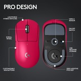 Logitech PRO X SUPERLIGHT 2, Mouse da gioco Magenta
