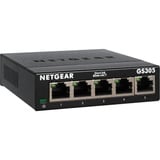 Netgear GS305 Non gestito L2 Gigabit Ethernet (10/100/1000) Nero, Interruttore Nero, Non gestito, L2, Gigabit Ethernet (10/100/1000), Montabile a parete