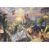 Schmidt Spiele Thomas Kinkade Studios: Disney - La Bella e la Bestia nella scatola metallica nostalgica, Puzzle 