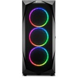 Sharkoon REV300 Tower Nero, Chassis Tower Nero, Tower, PC, Nero, ATX, EATX, micro ATX, Mini-ITX, Vetro temperato, Ventole