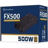 SilverStone FX500 alimentatore per computer 500 W 20+4 pin ATX Flex ATX Nero, Alimentatore PC Nero, 500 W, 90 - 264 V, 47 - 63 Hz, Attivo, 90 W, 500 W