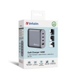 Verbatim GNC-140 Universale Nero, Grigio AC Ricarica rapida Interno, Caricabatterie grigio, Interno, AC, 20 V, Nero, Grigio