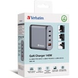 Verbatim GNC-140 Universale Nero, Grigio AC Ricarica rapida Interno, Caricabatterie grigio, Interno, AC, 20 V, Nero, Grigio