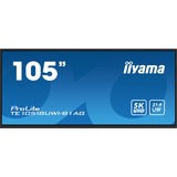 iiyama TE10518UWI-B1AG visualizzatore di messaggi Pannello A digitale 2,66 m (104.6") LED Wi-Fi 450 cd/m² 5K Ultra HD Nero Touch screen Processore integrato Android 16/7, Public Display Nero (opaco), Pannello A digitale, 2,66 m (104.6"), LED, 5120 x 2160 Pixel, Wi-Fi, 16/7