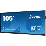 iiyama TE10518UWI-B1AG visualizzatore di messaggi Pannello A digitale 2,66 m (104.6") LED Wi-Fi 450 cd/m² 5K Ultra HD Nero Touch screen Processore integrato Android 16/7, Public Display Nero (opaco), Pannello A digitale, 2,66 m (104.6"), LED, 5120 x 2160 Pixel, Wi-Fi, 16/7