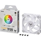 ASUS TUF GAMING TF120 ARGB WHITE EDITION Case per computer Raffreddatore d'aria 12 cm Bianco 1 pz, Ventola bianco/trasparente, Raffreddatore d'aria, 12 cm, 250 Giri/min, 1900 Giri/min, Bianco