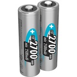 Ansmann Blister 2 X Accu, AA, 2700mAh AA / HR6 Nichel-Metallo Idruro (NiMH) argento, AA, 2700mAh, AA / HR6, Nichel-Metallo Idruro (NiMH), 1,2 V, 2700 mAh, Blu