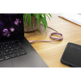 Ansmann Cavo in silicone USB-C a USB-C rosa