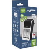 Ansmann Comfort Plus Universale AC, Caricabatterie bianco/Nero, Nichel-Metallo Idruro (NiMH), Sovraccarico, Surriscaldamento, 9V, Stilo AA, Mini Stilo AAA