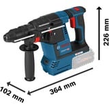 Bosch GBH 18V-26 F Professional martello perforatore cordless 4350 bpm Ioni di Litio 3,6 kg, Trapano a percussione blu/Nero, Ioni di Litio, 18 V, 3,6 kg, 378 mm, 225 mm, Nero, Blu