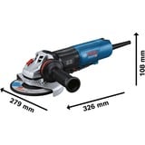 Bosch GWS 17-150 PS PROFESSIONAL smerigliatrice angolare 15 cm 9700 Giri/min 1700 W 2,4 kg blu/Nero, 9700 Giri/min, 15 cm, AC, 2,4 kg