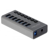 DeLOCK 63669 hub di interfaccia USB 3.2 Gen 1 (3.1 Gen 1) Type-B 5000 Mbit/s Grigio, Hub USB USB 3.2 Gen 1 (3.1 Gen 1) Type-B, USB 3.2 Gen 1 (3.1 Gen 1) Type-A, 5000 Mbit/s, Grigio, Alluminio, 1 m