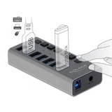 DeLOCK 63669 hub di interfaccia USB 3.2 Gen 1 (3.1 Gen 1) Type-B 5000 Mbit/s Grigio, Hub USB USB 3.2 Gen 1 (3.1 Gen 1) Type-B, USB 3.2 Gen 1 (3.1 Gen 1) Type-A, 5000 Mbit/s, Grigio, Alluminio, 1 m
