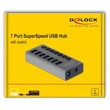 DeLOCK 63669 hub di interfaccia USB 3.2 Gen 1 (3.1 Gen 1) Type-B 5000 Mbit/s Grigio, Hub USB USB 3.2 Gen 1 (3.1 Gen 1) Type-B, USB 3.2 Gen 1 (3.1 Gen 1) Type-A, 5000 Mbit/s, Grigio, Alluminio, 1 m