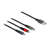 DeLOCK 87277 cavo USB 1 m USB 2.0 USB A Micro-USB B/Lightning/Apple 30-pin Verde, Nero, Rosso, Blu multi colorata, 1 m, USB A, Micro-USB B/Lightning/Apple 30-pin, USB 2.0, Verde, Nero, Rosso, Blu