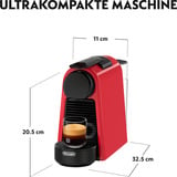 DeLonghi Essenza Mini EN 85.R macchina per caffè Automatica Macchina per caffè a capsule 0,6 L, Macchina a capsula rosso, Macchina per caffè a capsule, 0,6 L, Capsule caffè, 1370 W, Nero, Rosso