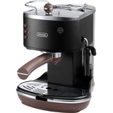 DeLonghi Icona Vintage Automatica Macchina per espresso 1,4 L Nero/argento lucido, Macchina per espresso, 1,4 L, Cialde caffè, Caffè macinato, 1100 W, Nero