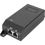 Digitus Iniettore Gigabit Ethernet PoE+, 802.3at 30 W, Iniettore PoE Nero