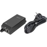 Digitus Iniettore Gigabit Ethernet PoE+, 802.3at 30 W, Iniettore PoE Nero