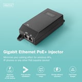 Digitus Iniettore Gigabit Ethernet PoE+, 802.3at 30 W, Iniettore PoE Nero