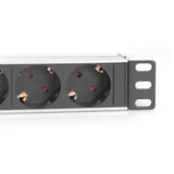 Digitus Multipresa 10" con profilo in alluminio, 4 vie, 1U, Ciabatta Nero/alluminio