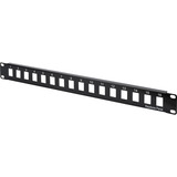 Digitus Pannello patch modulare, 16 porte, non equipaggiato, Patch Panel Nero