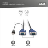 Digitus Set di cavi KVM USB DS-19231, per console KVM, Cavo a Y Nero