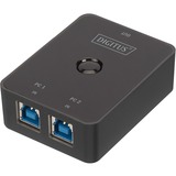 Digitus Switch di condivisione USB 3.0, Adattatore USB 5000 Gbit/s, Nero, USB