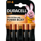 Duracell Plus Batteria monouso Stilo AA Alcalino Batteria monouso, Stilo AA, Alcalino, 1,5 V, 4 pz, Nero, Oro