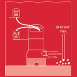 EINHELL GC-DP 9040 N 900 W 22000 l/h rosso/in acciaio inox, 900 W, AC, 22000 l/h, Nero, Rosso, Acciaio inossidabile