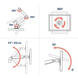 Ergotron LX Monitor Arm, Base per monitor Nero