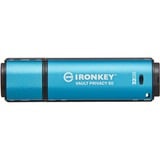 Kingston IronKey 32GB Vault Privacy 50 crittografia AES-256, FIPS 197, Chiavetta USB celeste/Nero, FIPS 197, 32 GB, USB tipo A, 3.2 Gen 1 (3.1 Gen 1), 250 MB/s, Cuffia, Nero, Blu