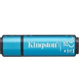 Kingston IronKey 32GB Vault Privacy 50 crittografia AES-256, FIPS 197, Chiavetta USB celeste/Nero, FIPS 197, 32 GB, USB tipo A, 3.2 Gen 1 (3.1 Gen 1), 250 MB/s, Cuffia, Nero, Blu