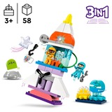 LEGO DUPLO Avventura dello Space Shuttle 3 in 1, Giochi di costruzione Set da costruzione, 3 anno/i, Plastica, 58 pz, 1,07 kg