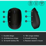 Logitech B170 Black Bp mouse Ambidestro RF Wireless Ottico Nero, Ambidestro, Ottico, RF Wireless, Nero