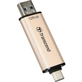 Transcend JetFlash 930C unità flash USB 128 GB USB Type-A / USB Type-C 3.2 Gen 1 (3.1 Gen 1) Oro oro/Nero, 128 GB, USB Type-A / USB Type-C, 3.2 Gen 1 (3.1 Gen 1), 420 MB/s, Cuffia, Oro