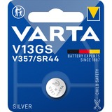 VARTA -V13GS Batterie per uso domestico, Batteria Batteria monouso, SR44, Ossido d'argento (S), 1,55 V, 1 pz, 155 mAh