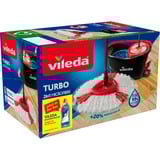 Vileda Set completo mocio Turbo 2in1 in microfibra, Tergipavimento Nero/Rosso