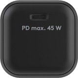 goobay Caricatore rapido USB-C Nano, PD, GaN, 45 watt, Caricabatterie Nero