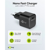goobay Caricatore rapido USB-C Nano, PD, GaN, 45 watt, Caricabatterie Nero